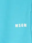 Хлопковые шорты с резинкой на талии MSGM, синий - фото 3