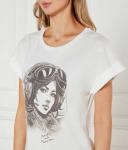 Футболка женская Aeronautica Militare с летчицей, белый - фото 4