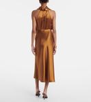 Валлетта атласная юбка-полусолнце Galvan, Toffee - фото 3