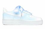 Кастомизированные кроссовки Nike Air Force 1 Skateboard Shoes Women's Low-Top, белый/голубой - фото 2