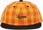 Бейсболка Supreme Script Logo 6-Panel Plaid, оранжевый - фото 2