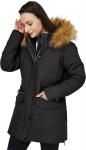 Куртка WenVen Waterproof Windproof Faux Fur, черный - фото 3