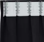 Плотные шторы с кольцами, 2 шт., черные, 245 x 140 см vidaXL - фото 5