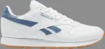 Кроссовки classic leather 'white blue slate' Reebok, белый - фото