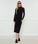 Платье женское Hugo Blue полупрозрачное с логотипами бренда, черный - фото 2