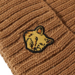 Шапка Maison Kitsune Fox Head Patch Ribbed, светло-коричневый - фото 2