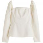 Блузка H&M Peplum, белый - фото