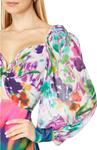 Платье ONE33 Social Printed Flounce Hem, цвет Fuchsia Multi - фото 6