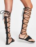 Черные замшевые высокие сандалии-гладиаторы ASOS DESIGN Full Moon - фото 4