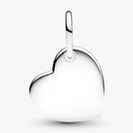 Шарм Pandora June Engravable Heart Stone Dangle, серебро/белый - фото 2