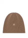 Шапка бини в рубчик Courrèges, коричневый - фото