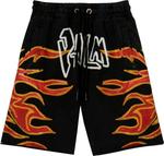 Спортивные шорты Palm Angels GD Graffiti Flames Sweatshort 'Black/White', черный - фото 2