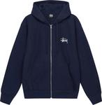 Худи Stussy Basic Zip Hoodie 'Navy', синий - фото 2