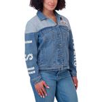 Женская джинсовая куртка lsu tigers с контрастными рукавами на пуговицах Wear By Erin Andrews - фото 5
