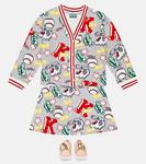 Юбка из хлопка с принтом Kenzo, серый - фото 2