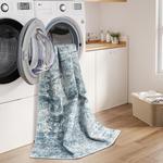 Ковер Soalmost Washable для спальни, 153х92 см, синий/серый - фото 2