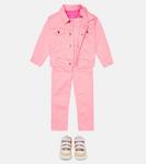 Джинсовая куртка с вышивкой Mini Rodini, розовый - фото 2