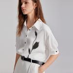 ELLE Рубашка Women's White Lapel Moderate - фото 7