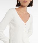 Топ с V-образным вырезом Velvet, экрю - фото 4