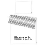 Двустороннее постельное белье Bench, 155x220 см, белый/черный/серый - фото 3