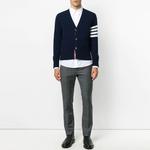 Кардиган с четырьмя полосами THOM BROWNE, синий - фото 5