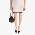 Платье мини Prada из хлопка с цветочным принтом, белый - фото 4