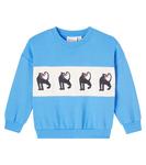 Хлопковый джерси свитшот с принтом Mini Rodini, Blue - фото