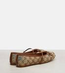Балетки из ткани с декором horsebit Gucci, Camel Ebony/Sund/Ml - фото 2