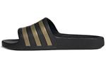 Шлепанцы и сланцы Adidas Adilette Aqua Slides Core Black Gold Metallic - фото