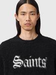Свитер из смесовой альпаки с логотипом Saints Crew AllSaints, Black/Chalk White - фото 5