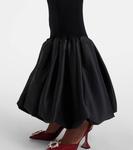 Рубчатое макси-платье с вырезом Rotate, Black - фото 6