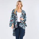 Легкий леопардовый кимоно-пончо с открытым передом TRUEDAMES - фото