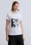 Футболка с принтом логотипа pumiced stack Dkny, White - фото