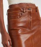 Кожаная юбка миди Miu Miu, Brandy - фото 4