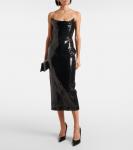 Платье-бюстье с пайетками Alex Perry, темно-синий - фото 2