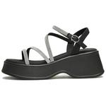 Женские сандалии на одной бляшке TATA, цвет экрю/серебро - фото