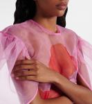 Печатное платье миди из органзы Simone Rocha, Red/Pink - фото 4