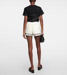 Твидовые шорты с завязками Sacai, белый - фото 3