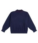 Хлопковый свитер с логотипом Palm Angels, синий - фото 3