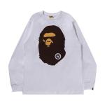 Футболка BAPE Big Ape Head Long-Sleeve Tee, White - фото