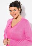 Кардиган Ulla Popken OPEN SHAPE LONG SLEEVE SHIMMER, Pink - фото 3