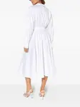 Платье-рубашка миди с поясом Norma Kamali, белый - фото 3