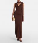 Шарфовый макси-платье с драпировкой Aya Muse, темно-коричневый - фото 2