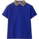 Детские поло Burberry, синий - фото