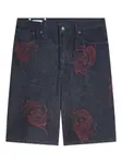 Джинсовые шорты с вышивкой DRIES VAN NOTEN, синий - фото