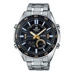 Часы CASIO Analog EDIFICE Mens SilverBlack Analog/Digital Combo, черный - фото