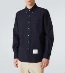 Рубашка из хлопка Оксфорд Thom Browne, темно-синий - фото 3