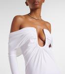Асимметриное платье макси с открытыми плечами Arched Palm Christopher Esber, белый - фото 4