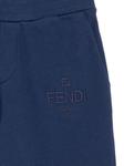 Брюки с вышитым логотипом Fendi Kids, синий - фото 3