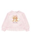 Monnalisa толстовка с оборками, розовый - фото